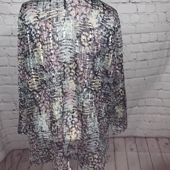 Club Z Collection - Sheer Blouse - Shimmer Pattern - 2X - Picture 4 of 5